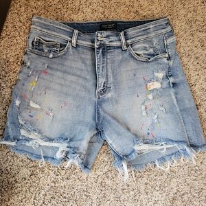 XL Judy Blue paint splatter shorts NWOT
